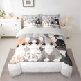 thumbnail image 2 of Feelyou Kawaii Cat Teens Bedding Comforter Set 7pcs, Cute Cartoon Kitten Queen Bedding Sets, Anime Animal Style Reversible Queen Sheet Sets, Breathable Home Decor, 2 of 8