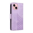 thumbnail image 3 of ELEHOLD For iPhone 13 Leather Wallet Phone Case, Embossed Diamond Folio Flip Cover, Card Holder Cash Slot, Stand Support, Wrist Strap Lanyard -Purple, 3 of 10