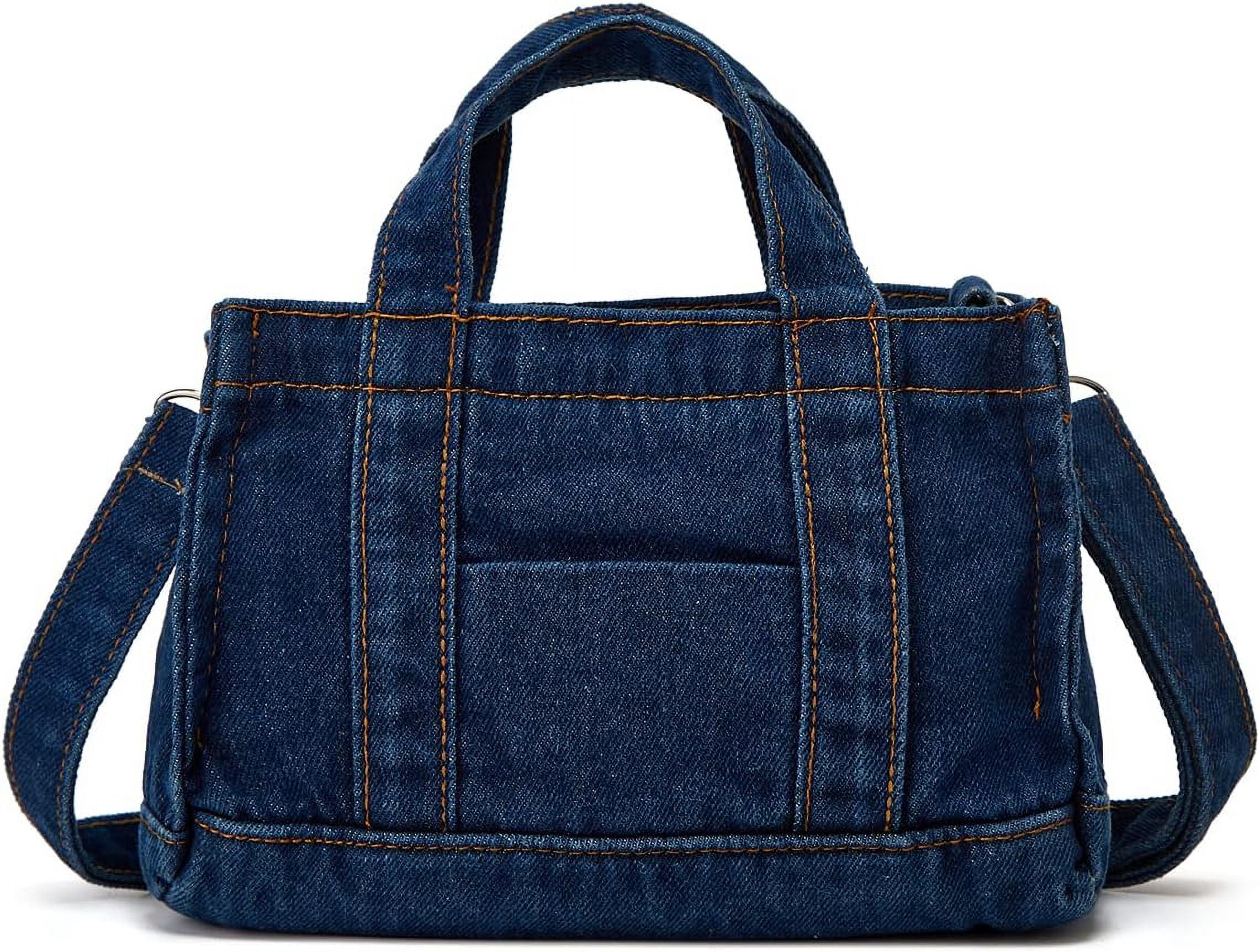 Kukuzhu Denim Hobo Bags for Women Canvas Shoulder Crossbody Bags Summer Casual Totes Handbag Cloth Bags Versatile Purses