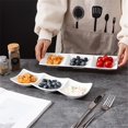 thumbnail image 4 of 1PC Rectangular White Ceramic Plate Stackable Appetizer Snack Dip Plate, 4 of 5