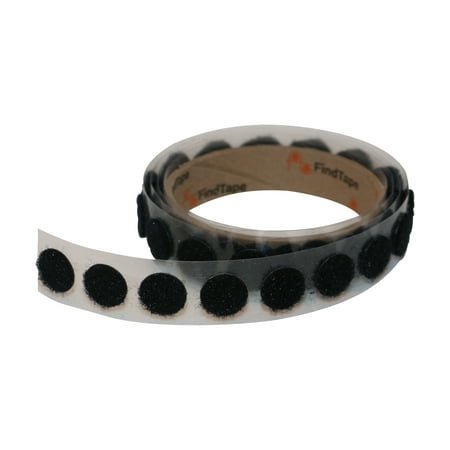 

FindTape HL74-C Adhesive-Backed Loop-Side Only Coins/Dots: 5/8 in. diameter dots [60 per roll] loop-side only (Black) [60 coins/roll]