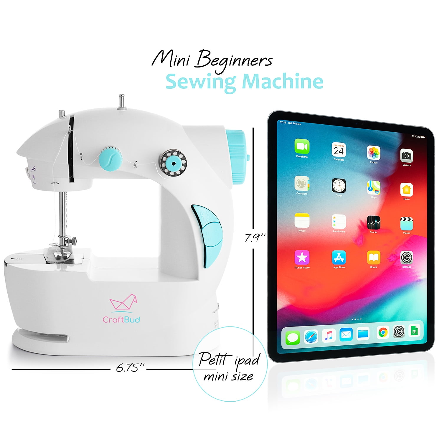 Mini Sewing Machine for Beginners with Sewing Kit, 48 PC Dual Speed  Portable Sewing Machine, Kids Sewing Machine with DIY Sewing Book & More