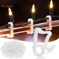 thumbnail image 1 of 50 clips de luces de Navidad, mini clips de luces para luces de Navidad, ganchos de canalones para colgar luces de cadena al aire libre., 1 of 5