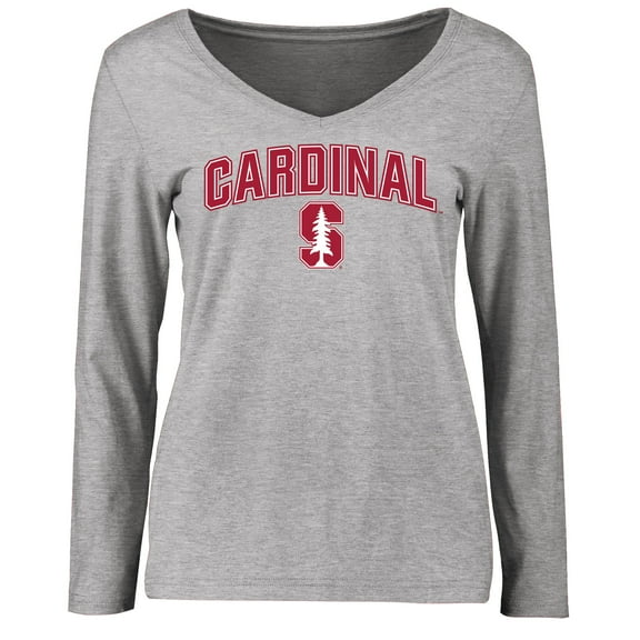Women's Ash Stanford Cardinal Proud Mascot Long Sleeve T-Shirt