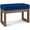 Blue Velvet, variant on Pemberly Row 26" Wide Tweed Fabric Small Entryway Bench in Mink Brown