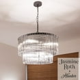 thumbnail image 4 of Hunter - Ontario 6-light Matte Black, Large Chandelier, Dimmable, Transitional Style, Cylinder Shaped, for Bedrooms, Dining, Living Rooms - 13143, 4 of 10
