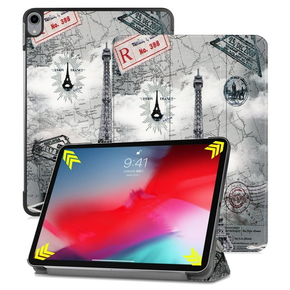 New iPad Pro 11 Inch Case 2018, Allytech Ultra Slim Trifold Stand Folio Flip Auto Sleep Wake (Support 2nd Gen Apple Pencil Wireless Charging) Protective Cover for Apple iPad Pro 11", Eiffel Tower