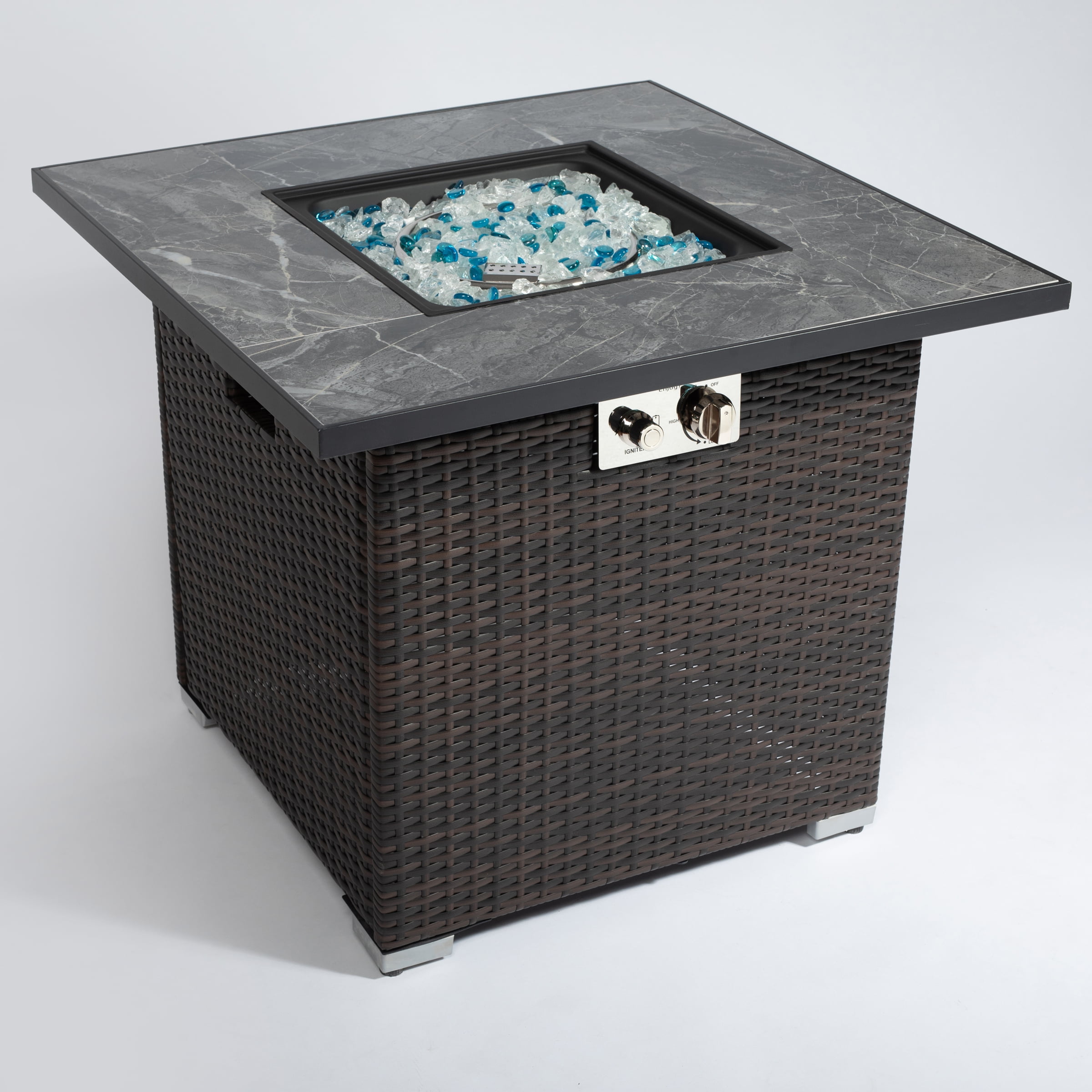 Aimee Lii 30" Outdoor Fire Table Propane Gas Fire Pit Table with Lid, Fire Pit Table with Glass Rocks and Rain Cover Aimee Lii 30" Outdoor Fire Table Propane Gas Fire Pit Table with Lid, Fire Pit Table with Glass Rocks and Rain Cover