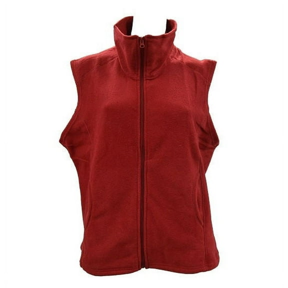 Metropolitan Women's Full Zip Fleece Vest In Red - L/XL