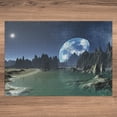 thumbnail image 5 of Ambesonne Fantasy Jigsaw Puzzle Durable Cardboard, Earth from Alien Shores, 1000 pcs, Dark Blue Jade Green, 5 of 5