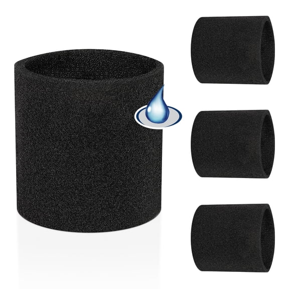 4 Pack 90585 Foam Sleeve Filter Fit for Shop Vac 5 Gallon and Above Wet/Dry Vacuum, Part# 9058500, Type R, VF2001