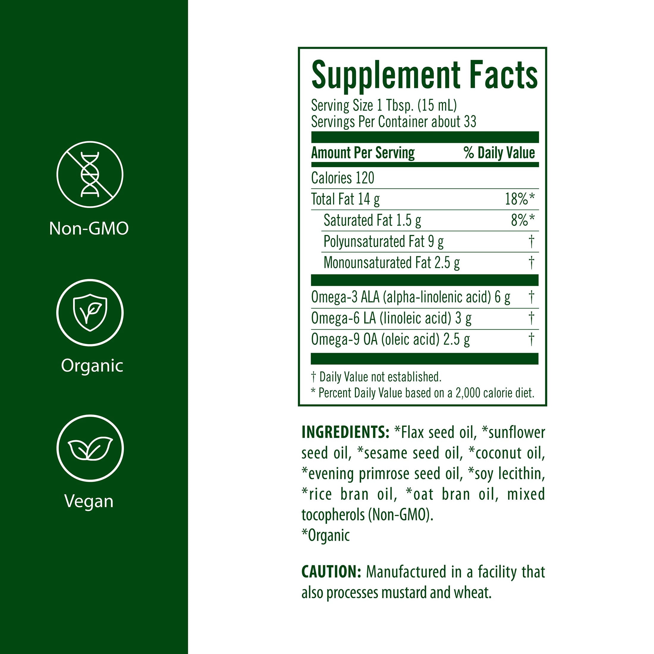 Flora - Udo's Choice Omega 369 Oil Blend, Made with Organic Flax, Sesame & Sunflower Seed Oils, Plant-Based Vegan Omega Fatty Acids, Based on Ideal 2:1:1 Ratio, 17-fl, oz. Glass Bottle
