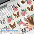 thumbnail image 2 of Long Mouse Pads for Desk,White Boston Terrier and Flower Desk Mats on Top Of Desks, Desk Mouse Pad Extra Large with 3mm Non-Slip Base and Stitched Edge for Gaming,Office,Work,Home 47.3"x23.6", 2 of 6