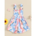 thumbnail image 4 of Bagilaanoe Toddler Baby Girl Jumpsuit Shorts Sleeveless Floral Print Romper Overalls 6M 12M 18M 2T 3T 4T Kids Short Pants Summer Clothes, 4 of 6