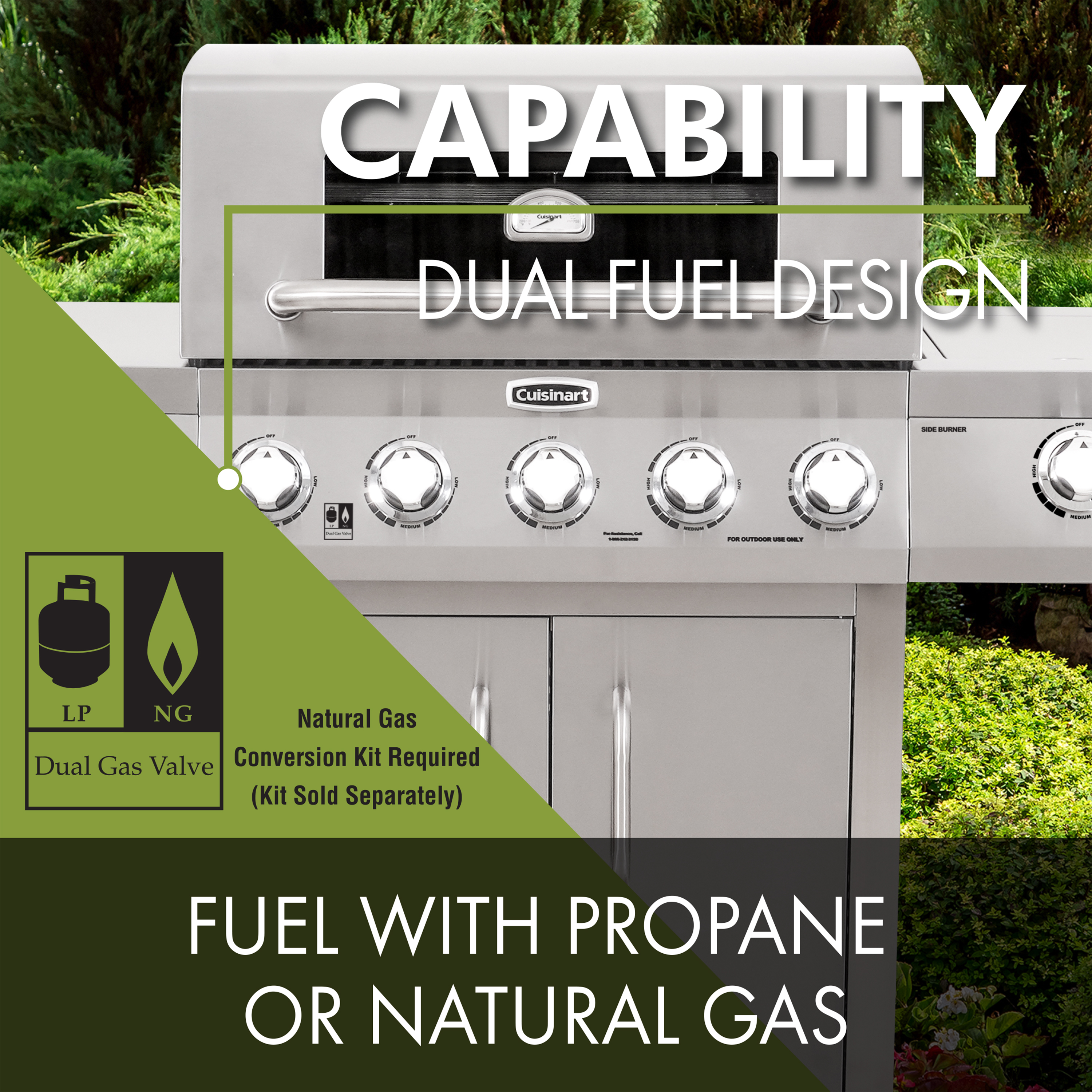 Cuisinart 5-Burner Dual Fuel Gas Grill (Propane/Natural Gas) - image 4 of 21
