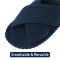 thumbnail image 6 of Litfun House Slippers for Women Memory Foam Bedroom Slippers Corduroy Open Toe Slides Shoes, Navy, 6 of 8