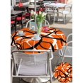 thumbnail image 4 of Outdoor Tablecloth with Umbrella Hole and Zipper, Orange Geometric Round Table Cloth 54 Inch Waterproof Tablecloth, Black White Striped Abstract Lines Art Picnic Table Cover for Patio Camping, 4 of 7