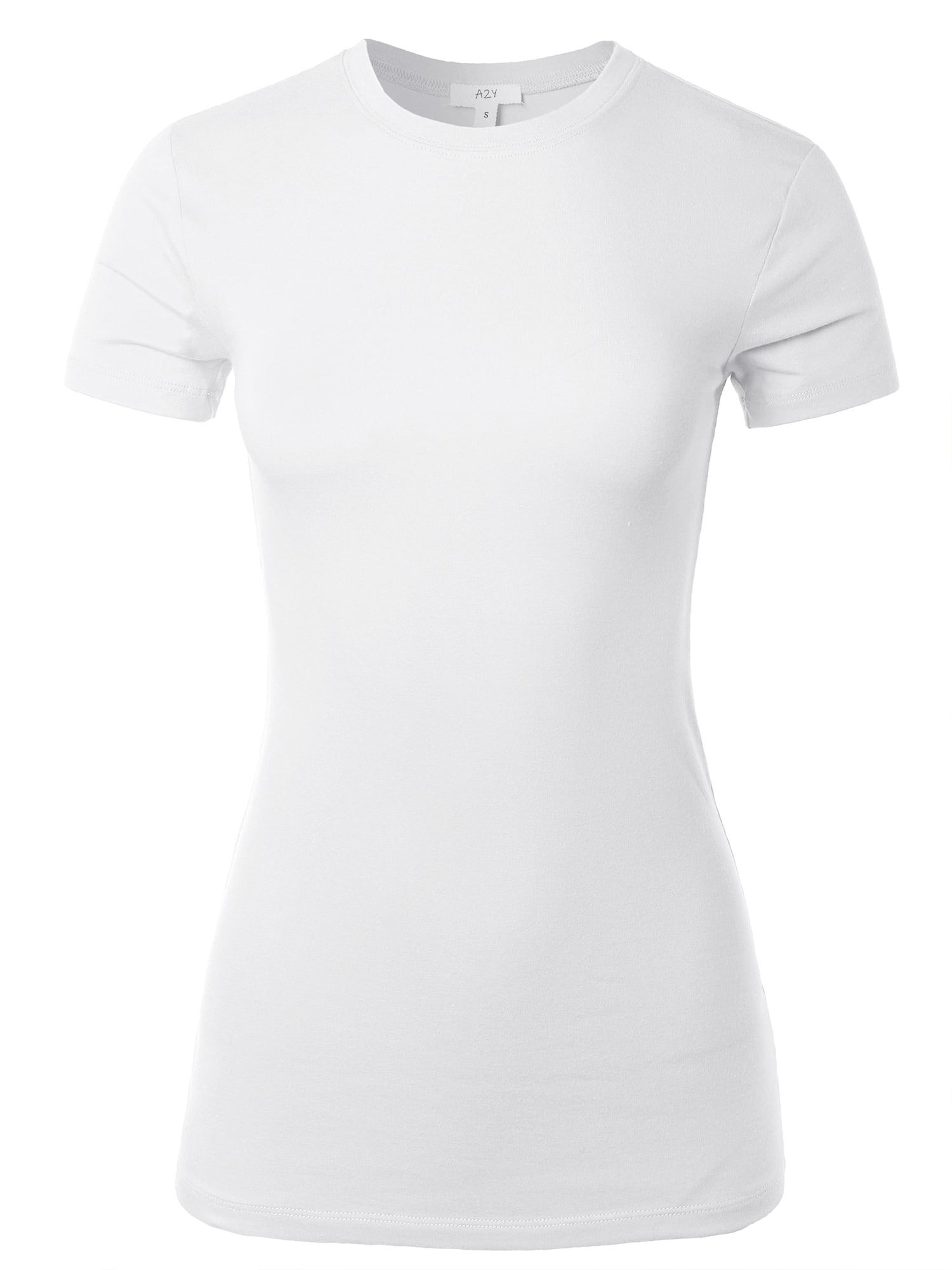 A2Y A2Y Women's Junior Fit Basic Solid Cotton Short Sleeve Crew Neck