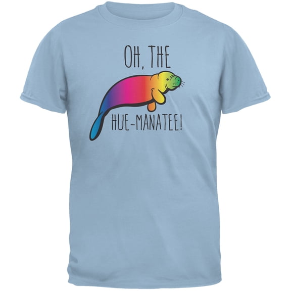 PAWS - Oh The Hue-Manatee Light Blue Adult T-Shirt - 2X-Large