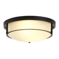 thumbnail image 4 of 13" Flush Mount Ceiling Light with Glass Shade, 2-Light Minimalist Round Ceiling Lighting Fixture for Dining Rrrom, Bedroom, Foyer, 4 of 7