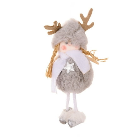 

Mightlink Christmas Doll Pendant Girl Doll Wide Application Washable Plush Hanging Decorative Snowflake Pattern Cartoon Antlers Xmas Doll Ornaments New Year Gift