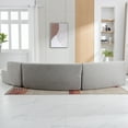 thumbnail image 5 of Newboti Furniture 136.6" Stylish Curved sofa Sectional Sofa Chenille Fabric Sofa Couch with Three Throw Pillows for Living Room, Grey 58933, 5 of 16