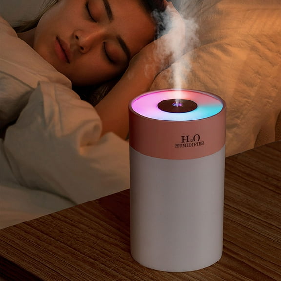 Latrodar USB Humidifier With Colorful Lights ,Quiet Cool Mist Humidifier For Bedroom And Office ,Plants, Easy To Clean Pink Durable