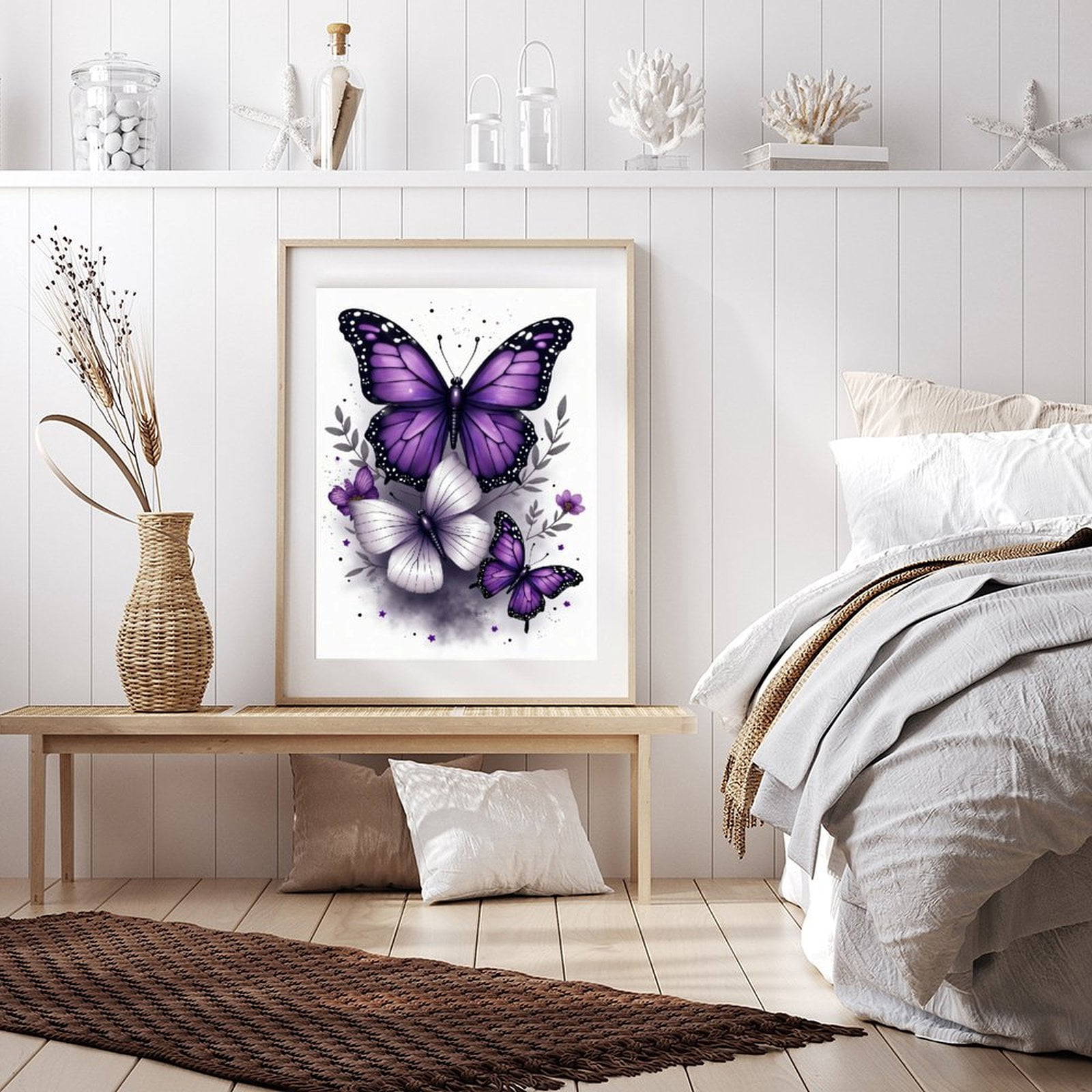 Diamond Art Kit for Adults, Classic Butterfly Purple Print No.368 Diamond Painting for Adults Beginners, 5D DIY Diamond Art Painting Kits, Colorful Diamond Painting Craft for Home Decor 12x16