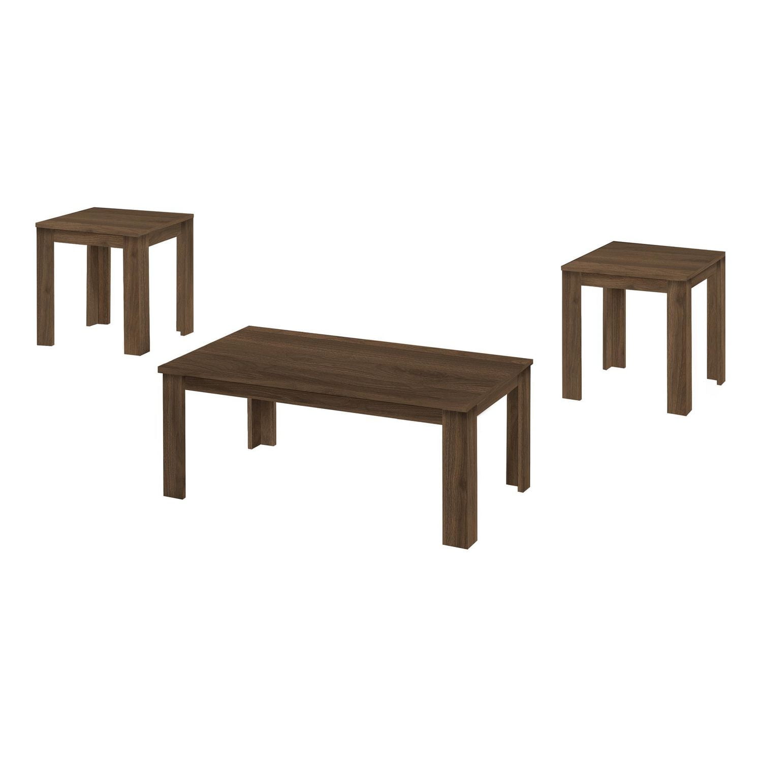 Monarch Specialties Table Set, 3pcs Set, Coffee, End, Side, Accent, Living Room, Laminate, Walnut, Transitional