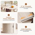 thumbnail image 4 of AFO 5 Pieces Extendable Dining Table Set for 4, 47″- 63″ Round to Oval Wood Kitchen Table with 4 Upholstered Chairs, Space-Saving Drop Leaf Kitchen Table for Small Spaces, White, 4 of 13