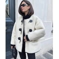 thumbnail image 1 of Women's London‑Style Toggle Button Fuzzy Fleece Oversized Coat, Warm Winter Casual Streetwear Jacket, 1 of 1
