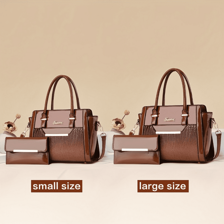 CKLXNGT 2Pcs Trendy Crocodile Pattern Tote Bag Set PU Leather Shoulder Bag & Coin Purse Perfect Hand Bag For Daily Use CKLXNGT 2Pcs Trendy Crocodile Pattern Tote Bag Set PU Leather Shoulder Bag & Coin Purse Perfect Hand Bag For Daily Use