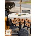 thumbnail image 5 of Outdoor Tablecloth with Umbrella Hole for Patio/Picnic/Party/Camping, Farmhouse Rooster Waterproof Table Cloth Square Cover Washable, Orange Sunflowers Country Plants Rustic (54"x 54"), 5 of 9