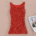 thumbnail image 5 of Tittly Vest for Women Tank Tops Women's Sequin Bottom Sleeveless Underwired Camisole Tops Tank Vest Vest Tops for Women Womens Tops Red A, 5 of 5
