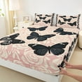 thumbnail image 3 of Manfei Black Butterfly Full Sheet Sets for Girls Women, Vintage Rose Floral Bedding Full Size, Baroque Mandala Fitted Sheet, Breathable Bedroom Decor, 4 Pieces, 3 of 7
