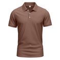 thumbnail image 6 of hoksml Men's Polo Shirts Solid Color Collared Button T Shirt Casual Loose Pullover Top Fitness Running Sports Short Sleeved Summer Comfortable Breathable Tee Shirts, 6 of 6