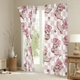 thumbnail image 3 of Homewish Cool Western Cowgirl Black Out Curtains,Retro Rustic Farmhouse Cabin Curtains Pack of 2 (42x63 Each),Pink White Grometric Plaid Bedroom Curtains For Girls Kids,Microfiber Bedroom Decor, 3 of 6
