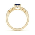 thumbnail image 2 of ANGARA Natural 1.55 ct Blue Sapphire Crossover Ring with Diamond Halo in 14K Yellow Gold for Women (Size-8x6mm) | September Birthstone, Anniversary, Jewelry Gift for Women | Natural Sapphire Ring, 2 of 10