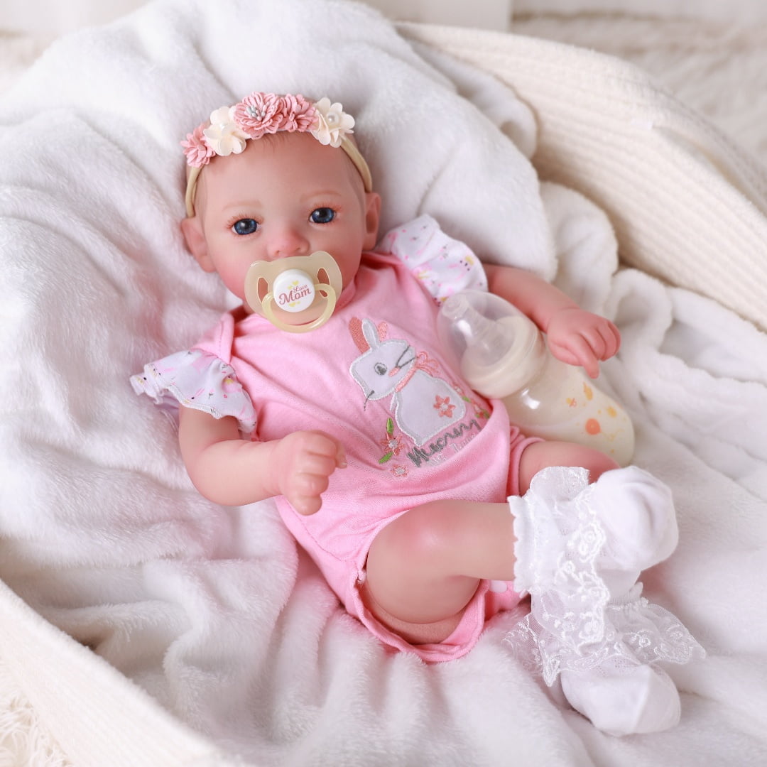 RSG 17-Inch Reborn Baby Dolls - Soft Cloth Body Dolls Real Life Dolls with Accesores Gift Box for Collection or Kids Age 3 +