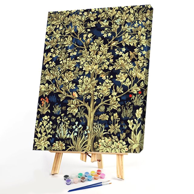 Kit de pintura por números, árbol de la vida DIY, lienzo pintado a mano, arte al óleo, imagen artesanal Likrtyny decoración de arte