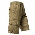 thumbnail image 4 of QingYiHua Mens Cargo Shorts with Multiple Pockets Elastic Waist Outdoor Hiking Shorts Loose Fit Casual Straight Short Pants 2025 Summer Mens Clothes Clearance Yellow,L, 4 of 9