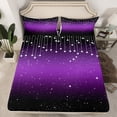 thumbnail image 2 of Feelyou Teens Glitter Galaxy Queen Sheet Sets, Dreamy Mystic Stars Flat Sheet, Cartoon Theme Queen Fitted Sheet, Breathable Home Decor, 4-Piece, 2 of 7