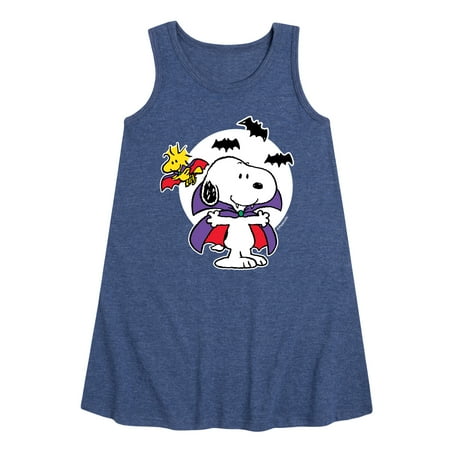 

Peanuts - Vampire Snoopy and Woodstock - Toddler and Youth Girls A-line Dress