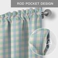 thumbnail image 6 of Blue Green Farmhouse Short Window Curtain Valances, Grid Checkered Plaid Gingham Lattice Trellis Rod Pocket Kitchen Valances for Living Room Bedroom Bathroom Cafe 42" x 18", 6 of 8