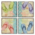 thumbnail image 2 of Gango Home Decor Colorful Coastal Flip Flop Wall Art; Four Blue 12x12in Unframed Paper Prints, 2 of 8
