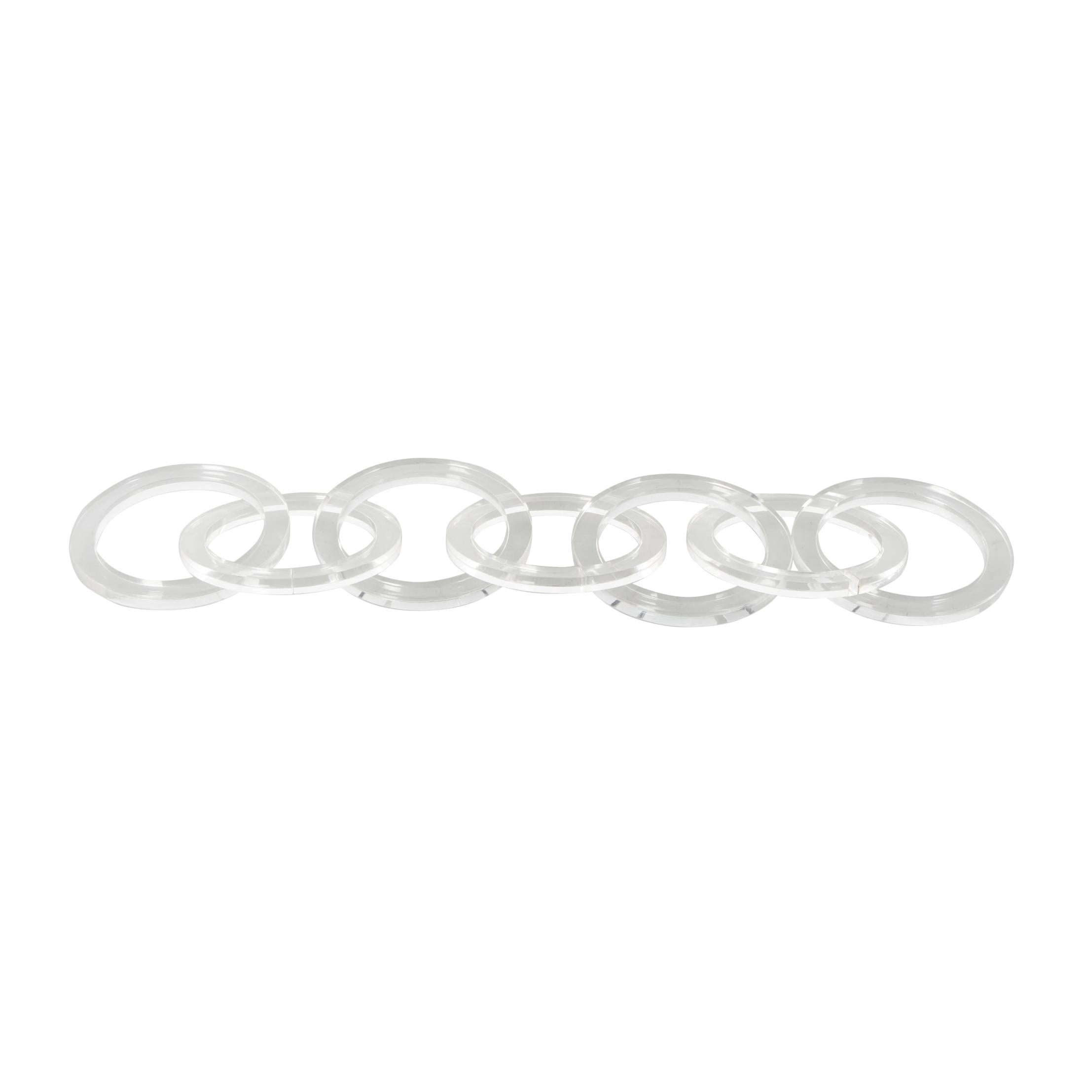 21" x 5" Clear Acrylic Plastic Circular 7 Link Chain Sculpture, by DecMode