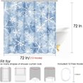 thumbnail image 5 of Romantic Scene with Various Snowflakes Blue Snow Scattered Shower Curtain, Waterproof Fabric Bathroom Shower Curtain Set with 12 Hooks 72"X72", 5 of 6
