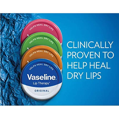 Vaseline Lip Therapy Lip Balm Tin, Cocoa Butter, 0.6 oz 4-Packs
