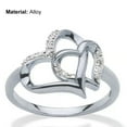 thumbnail image 5 of Engagement Ring Elegant Shining Alloy Hollow Double Heart Women Wedding Band Jewelry Accessories-Rose Gold,US 9, 5 of 7