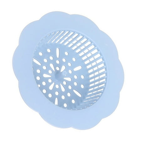 

Sink Strainer Basket Floral Design Wide Rim Drain Filter Plastic Made Housewarming Gifts Blue